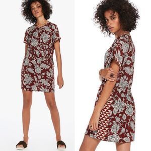 Scotch and Soda Womens M Hip Hop Voila Short Sleeve Mixed Print Mini Dress